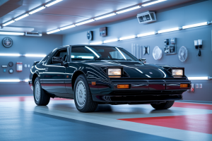 voiture-americaine-garage-moderne-eclairage