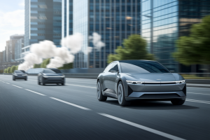 voiture-electrique-ville-futuriste-route